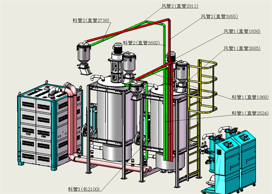 Deshumidificador de plástico de potencia variada instalado con control de humedad del rotor de panal de miel